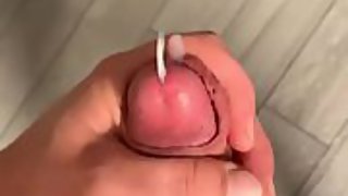 Stroking my rock hard cock to completion desire i had a helping hand