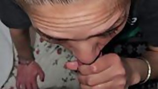 Sucking cock and swallowing cum like a good little