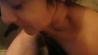 Splendid girl satisfying oral to my thick boner with steaming rail on top