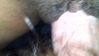 Deep pound with hairy cock and wet gargling pussy