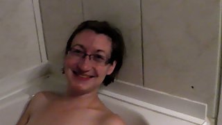 Bathing time boyfriend wanted to film me having a supreme soak touching myself