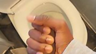 Giant black dick jizz shots in toilet