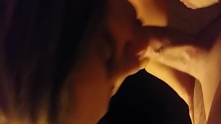 Latina cleaning damsel from work sucks my penis in hotel