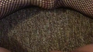 Playing in my fishnets until i cum