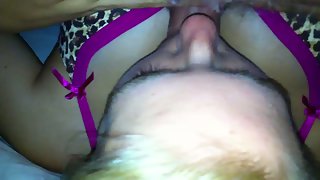 Skank sucking cock like the dirty ho she is luving every second of it