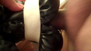 Boinking my boxing gloves with vaseline