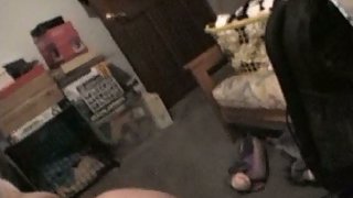 Quick masturbate in dressing gown cock lubed up for sex on floor