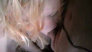 Blonde wife point of view style deepthroat job and cunnilingus