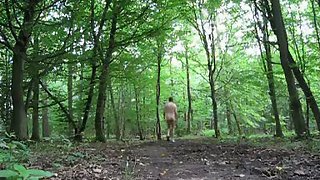 Walking around nude in the woods male amateur nude in public