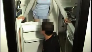 Mexican dame seduces work man who came around to fix the kitchen fridge